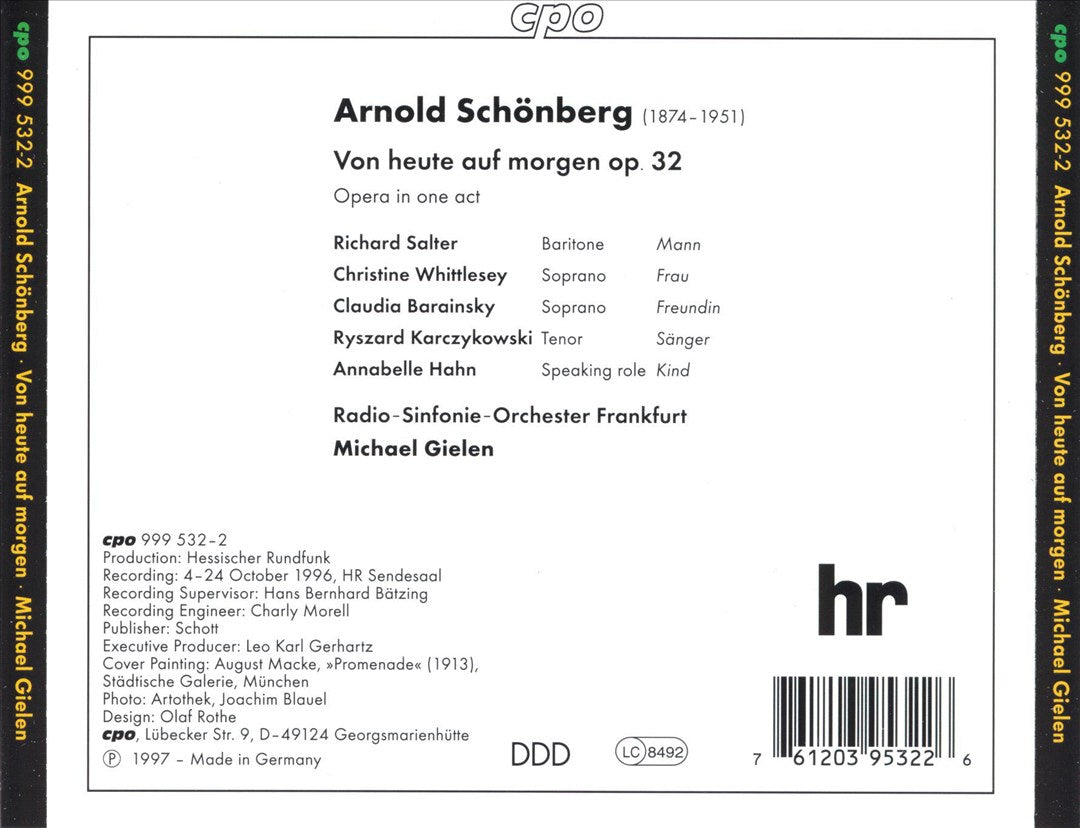 Schönberg: Von heute auf morgen cover art