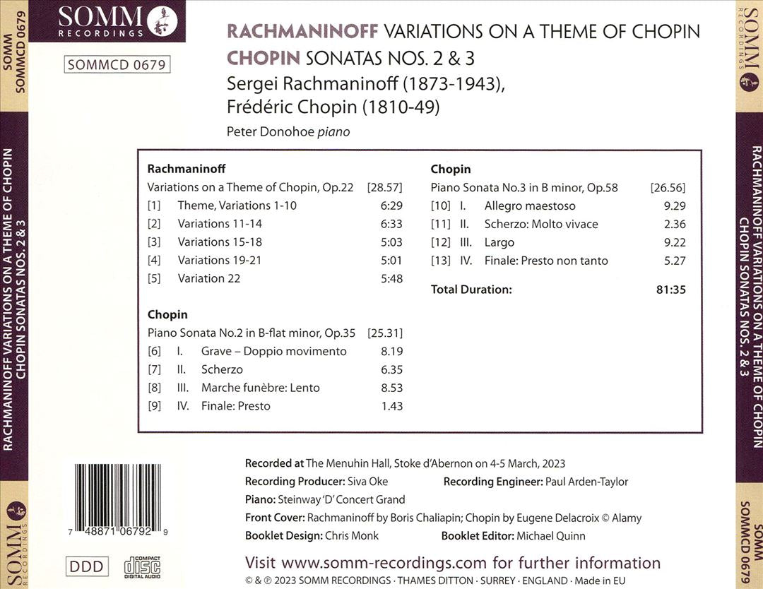 Rachmaninoff: Variations on a Theme of Chopin; Chopin: Sonatas Nos. 2 & 3 cover art
