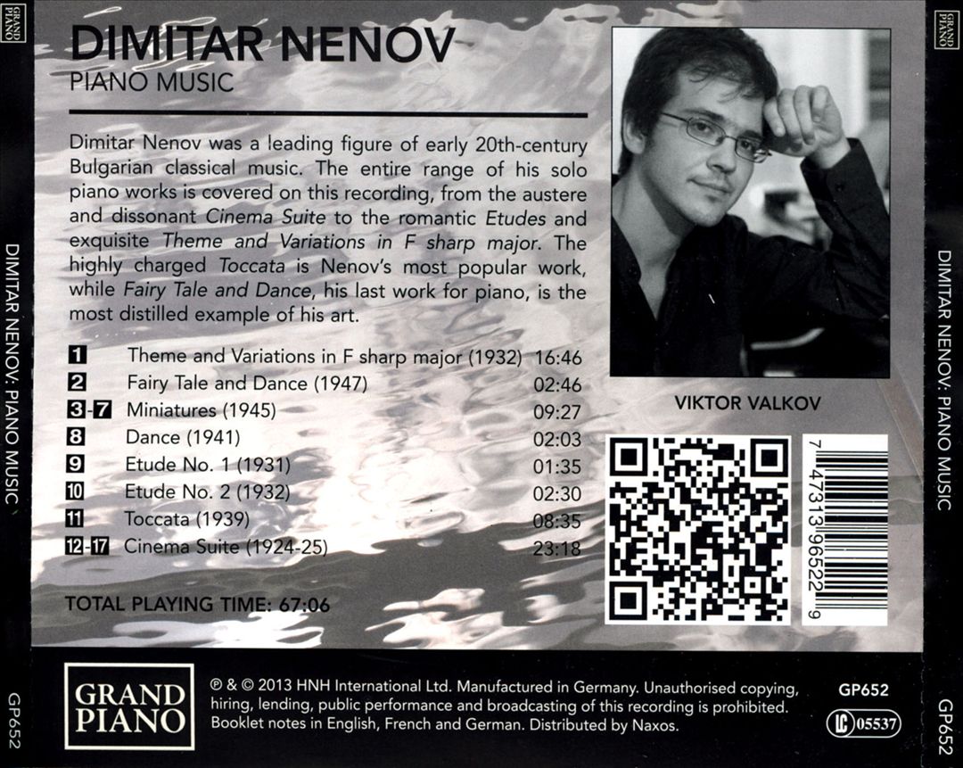 Dimitar Nenov: Piano Music cover art