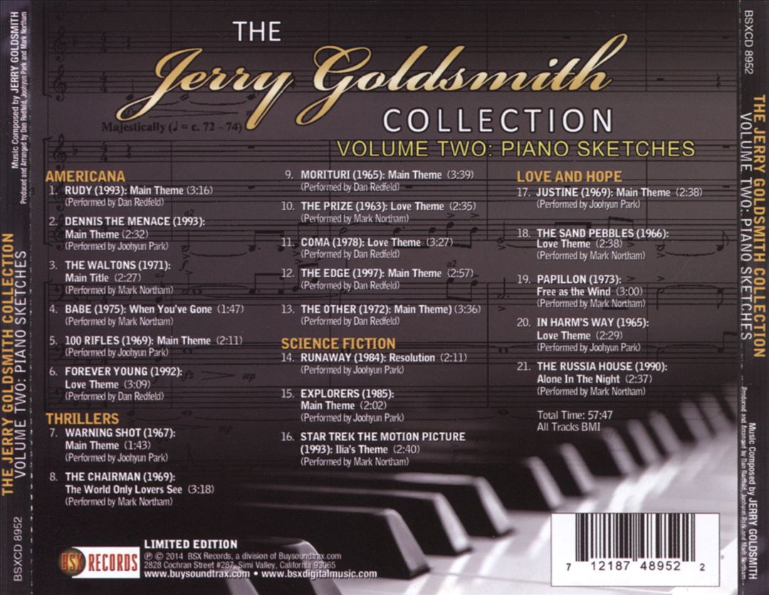 Jerry Goldsmith Collection, Vol. 2: Piano Sketches cover art