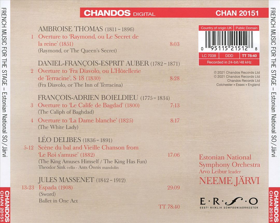 French Music for the Stage cover art