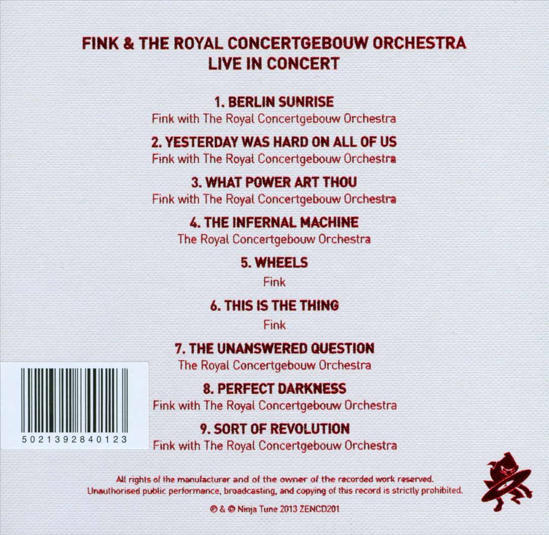 Fink Meets the Royal Concertgebouw Orchestra cover art