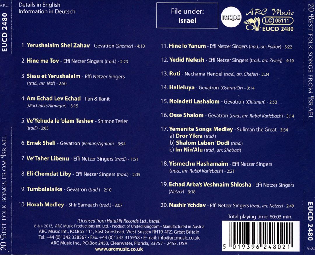 20 Best Folk Songs from Israel cover art