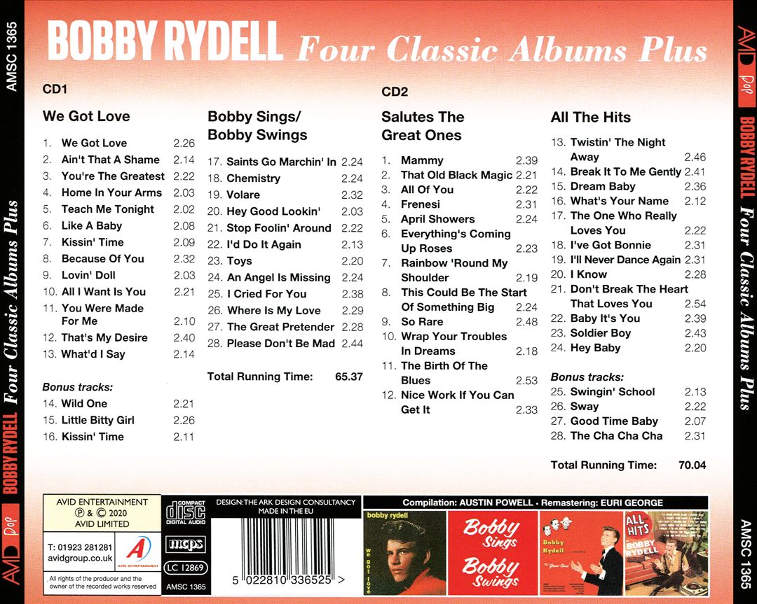 We Got Love/Bobby Sings Bobby Swings/Bobby Rydell Salutes the Great Ones cover art