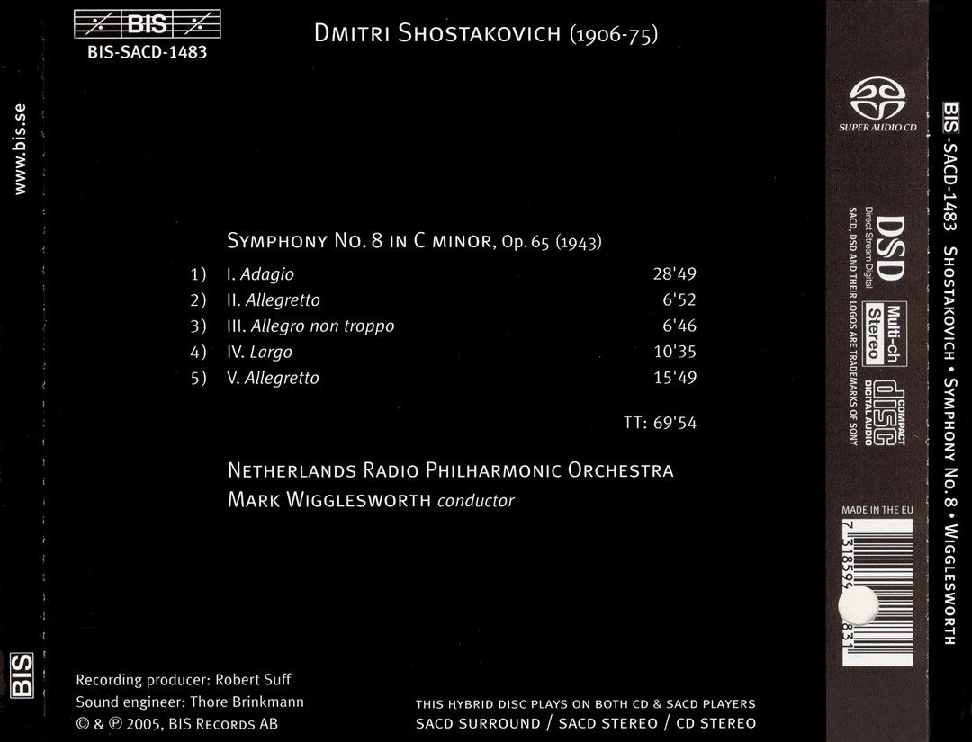Shostakovich: Symphony No. 8 cover art