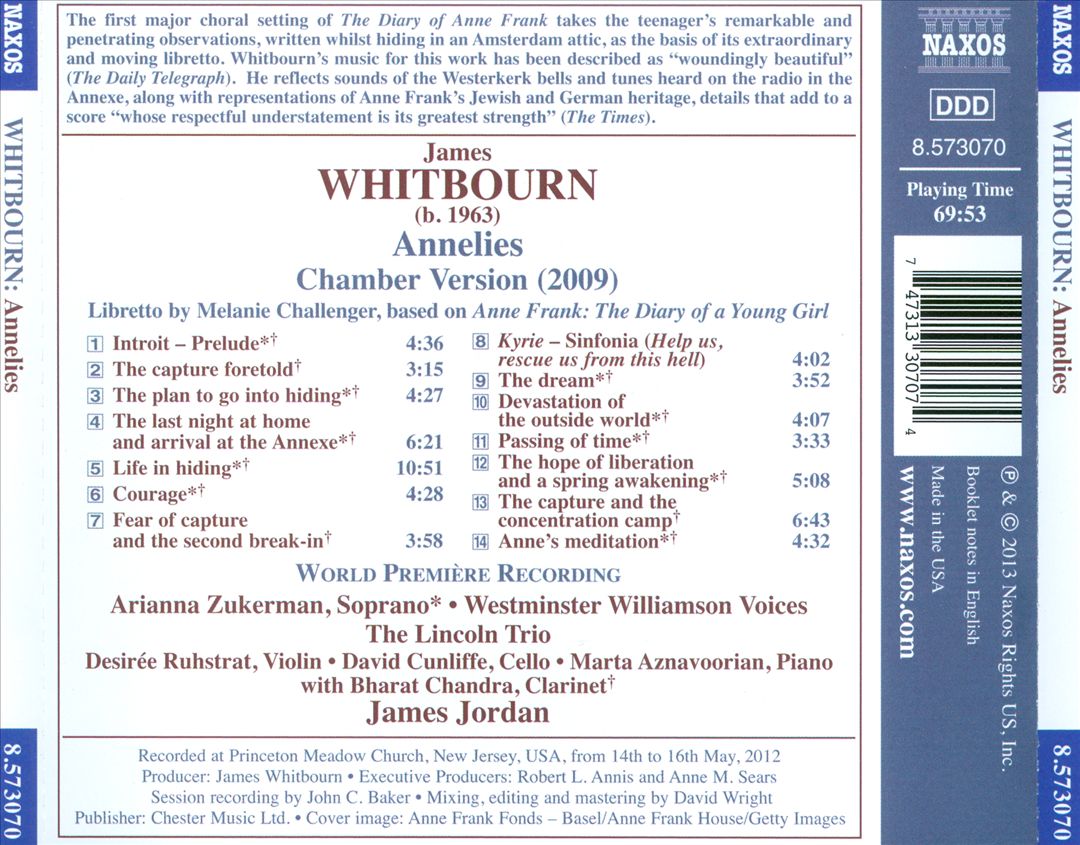 James Whitbourn: Annelies cover art