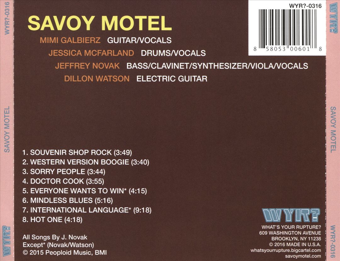 Savoy Motel cover art