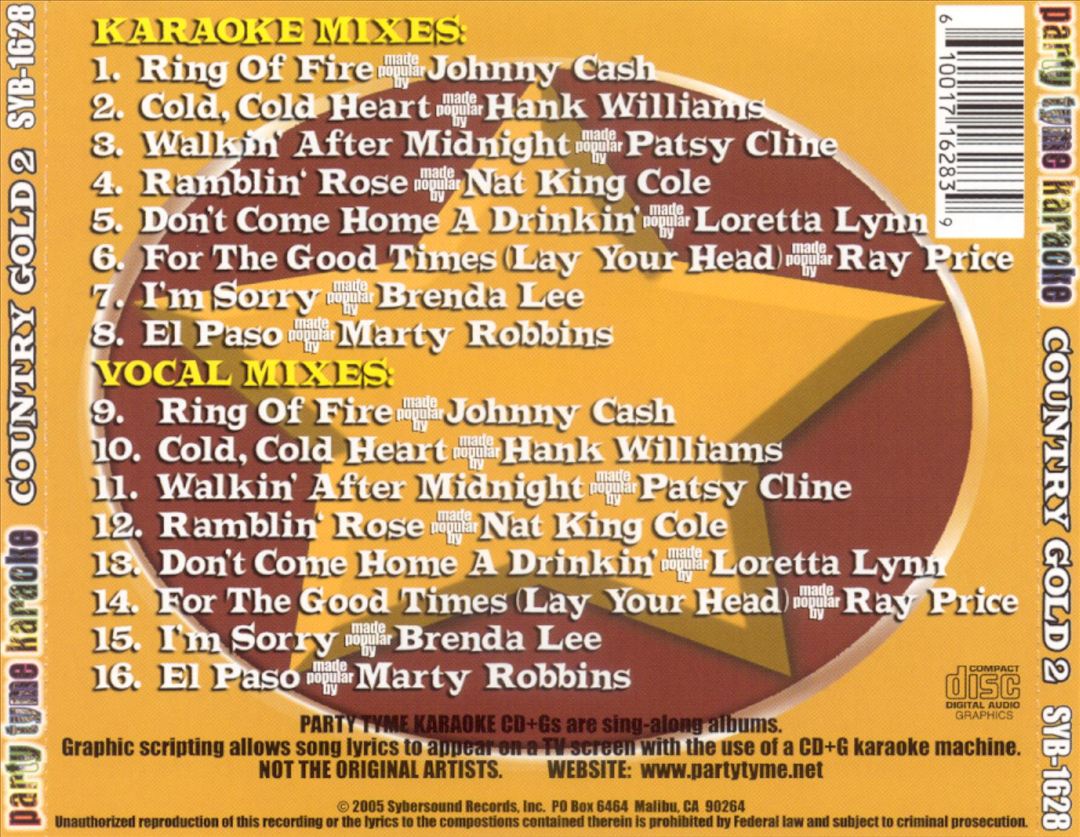 Party Tyme Karaoke: Country Gold, Vol. 2 cover art