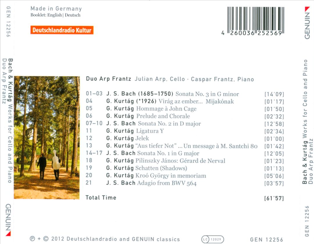 Bach, Kurtag: Works for Cello & Piano cover art