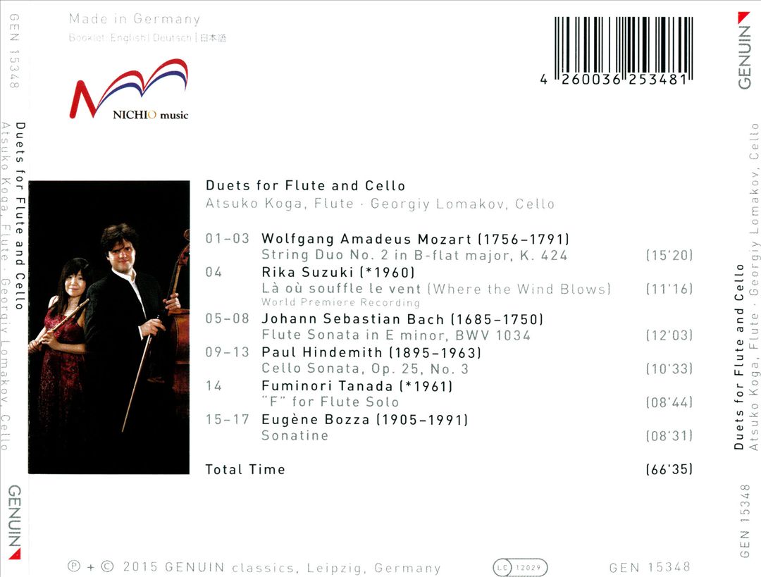Duets for Flute and Cello cover art