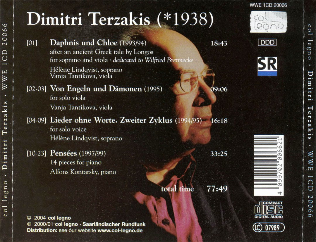 Dimitri Terzakis: Daphnis und Chloe; Von Engeln und Dämonen; Lieder ohne Worte; Pensées cover art
