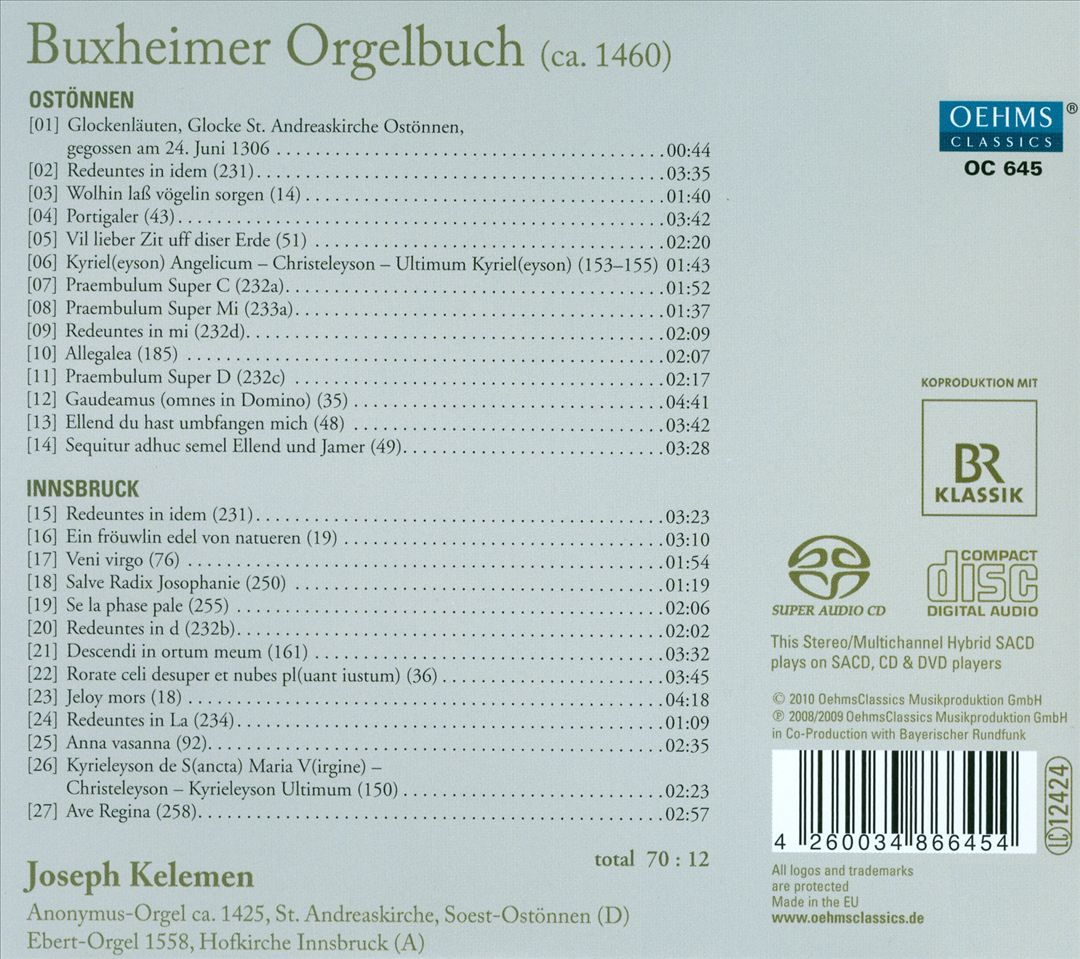 Suddeutsche Orgelmeister, Vol. 4: Buxheimer Orgelbuch cover art