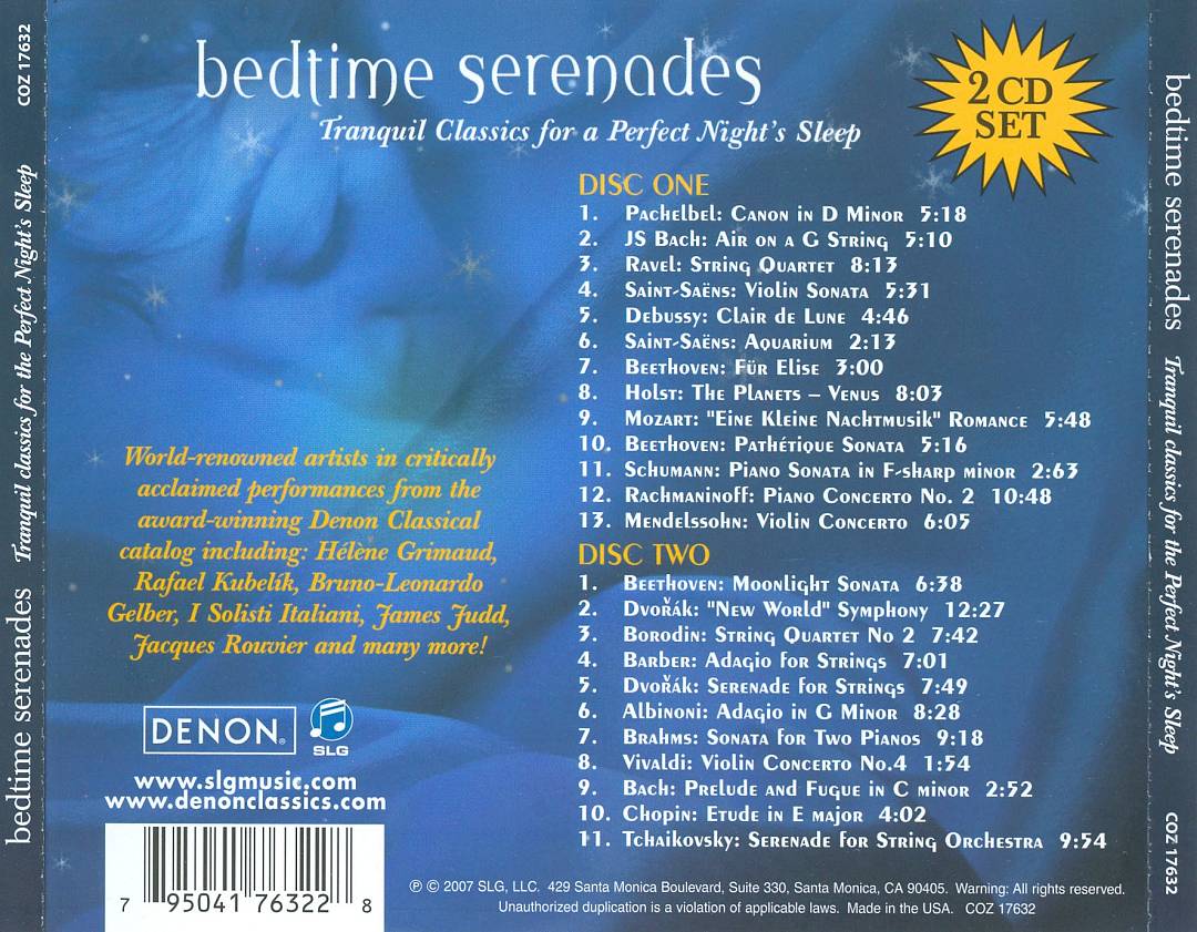 Bedtime Serenades: Tranquil Classics for the Perfect Night's Sleep cover art