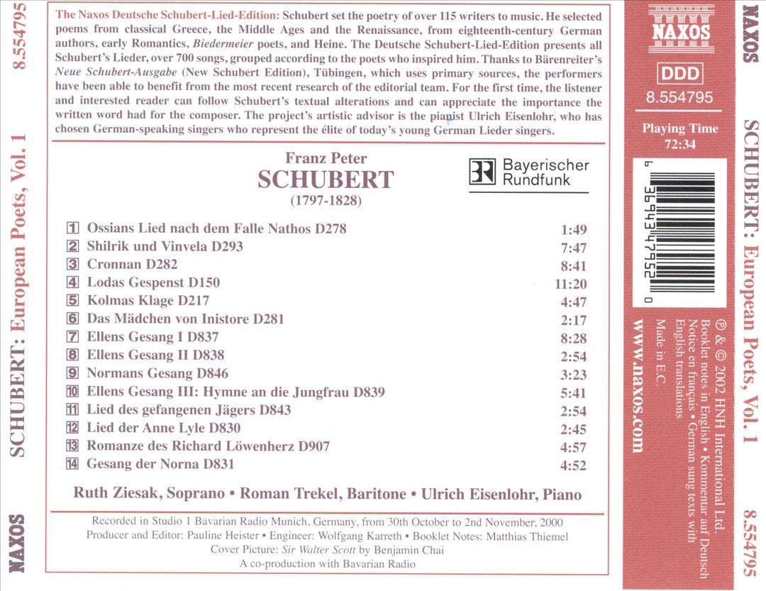 Schubert: European Poets, Vol. 1 cover art
