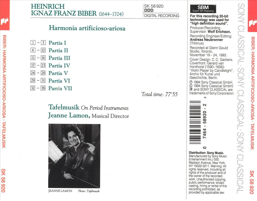 H.I.F. Biber: Harmonia Artificioso-ariosa cover art