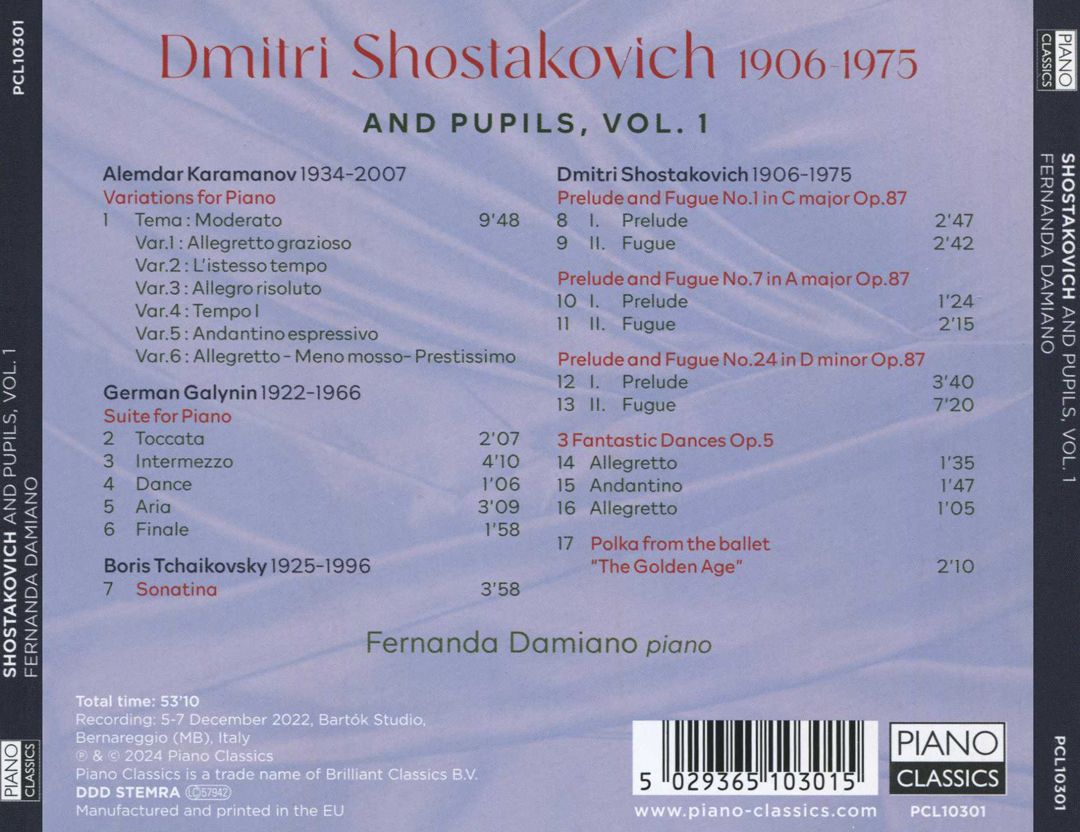 Shostakovich and Pupils, Vol. 1: Karamanov, Galyinn, B. Tchaikovsky cover art