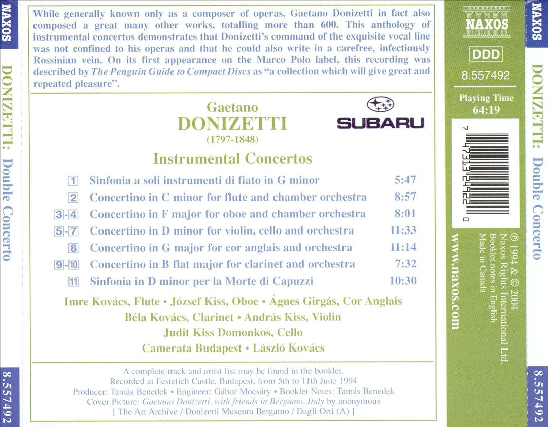 Donizetti: Double Concerto; Flute Concertino; Clarinet Concertino cover art