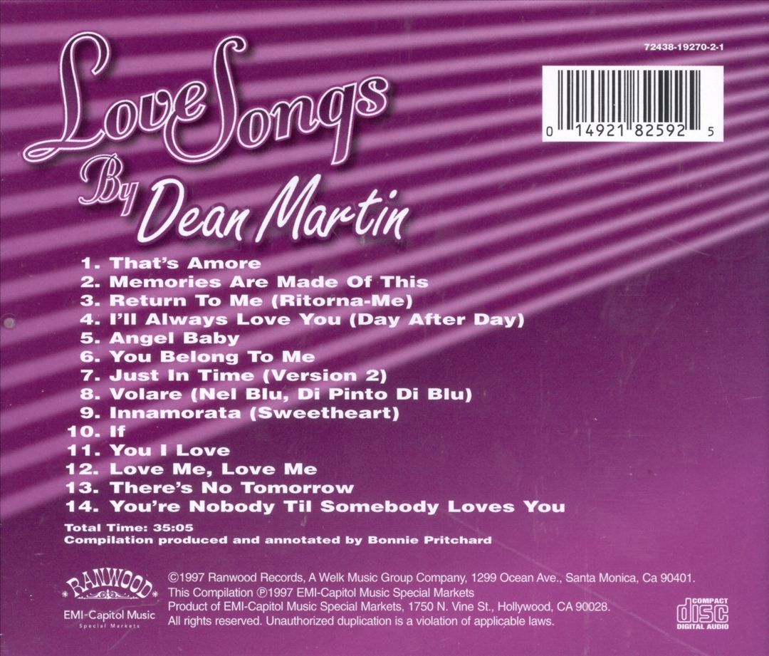 Love Songs by Dean Martin cover art