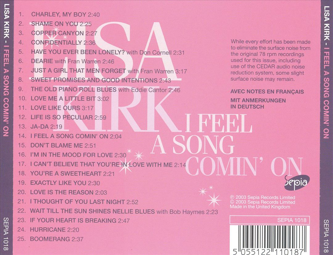 I Feel a Song Comin' On cover art