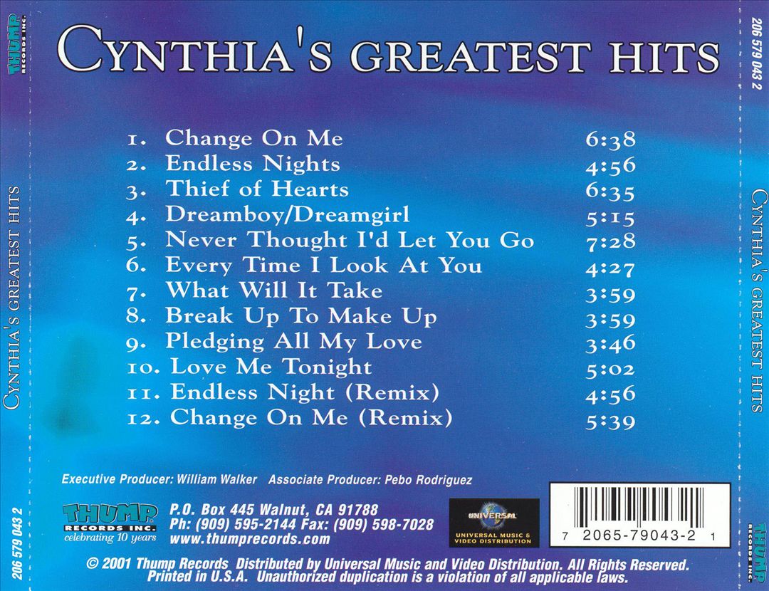 Cynthia's Greatest Hits cover art