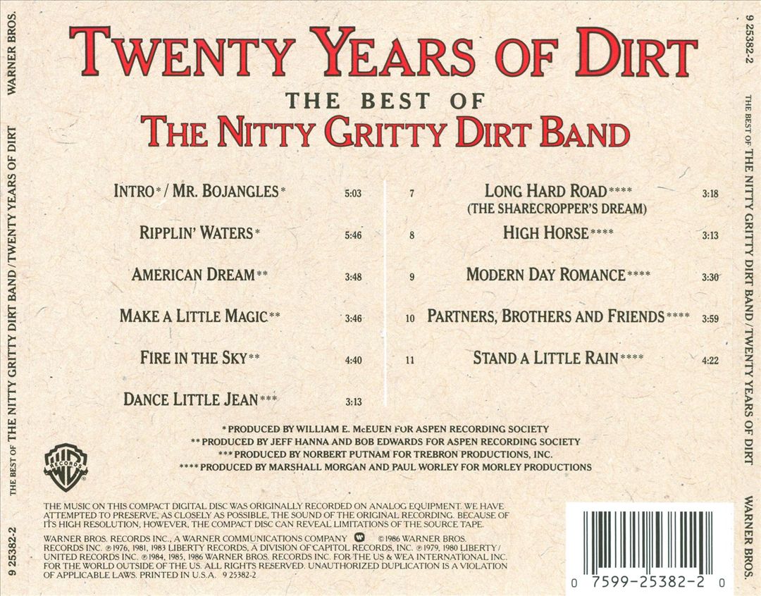 Twenty Years of Dirt: The Best of the Nitty Gritty Dirt Band cover art
