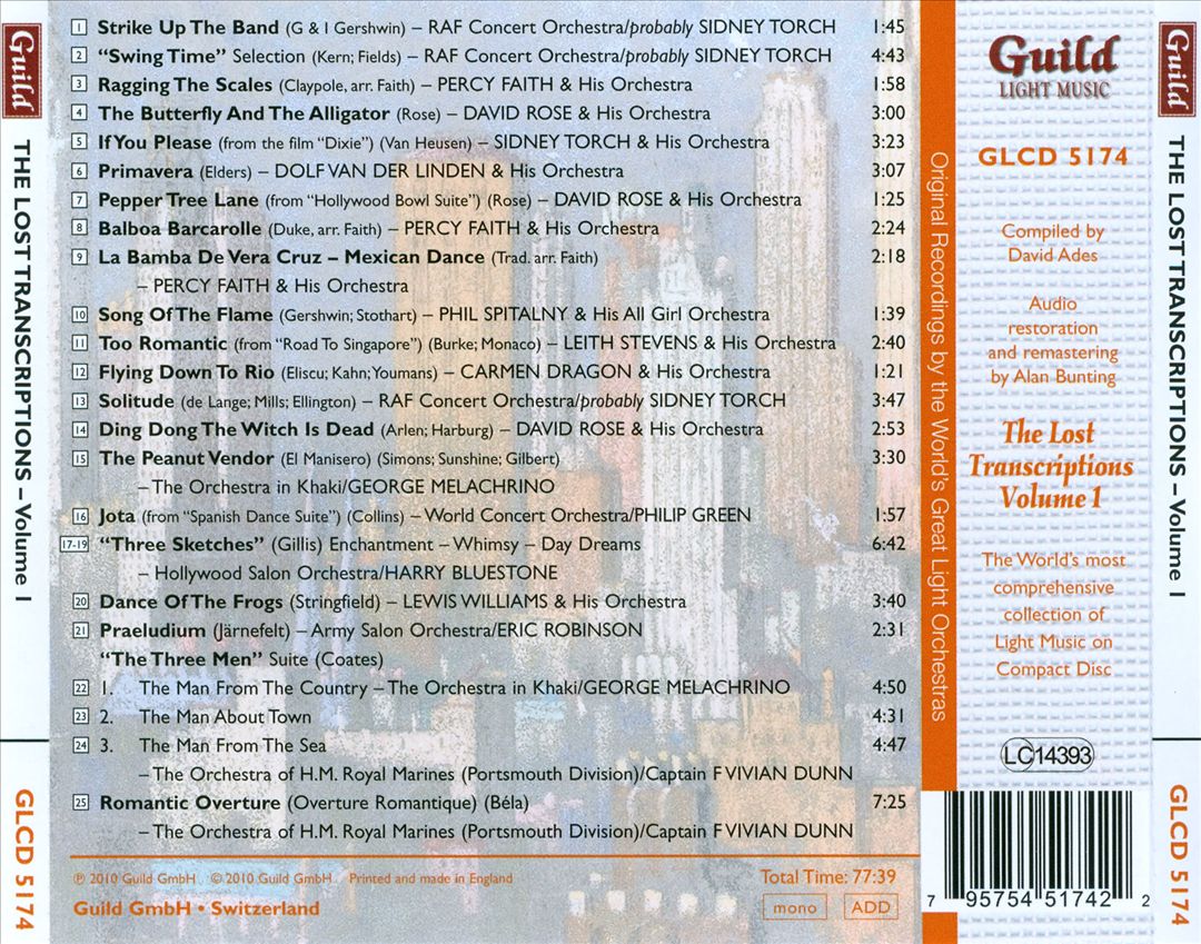 Golden Age of Light Music: The Lost Transcriptions, Vol. 1 cover art
