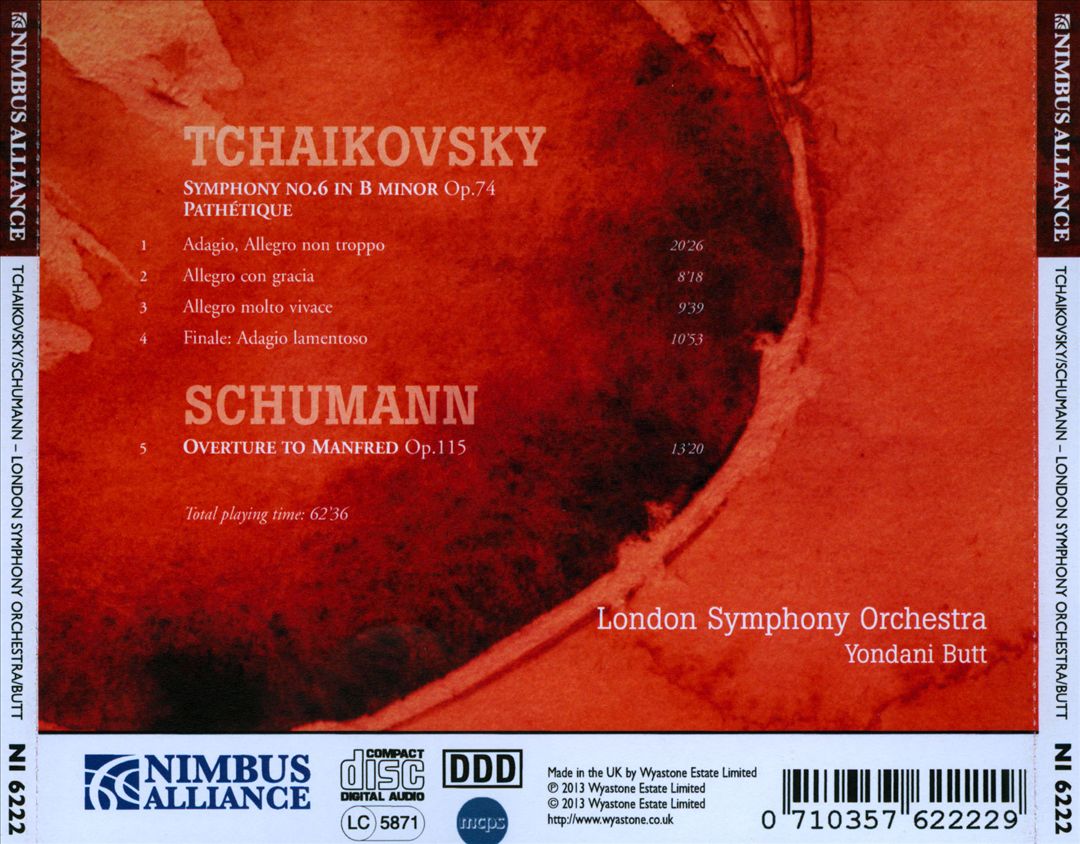 Tchaikovsky: Symphony No. 6; Schumann: Overture to Manfred cover art
