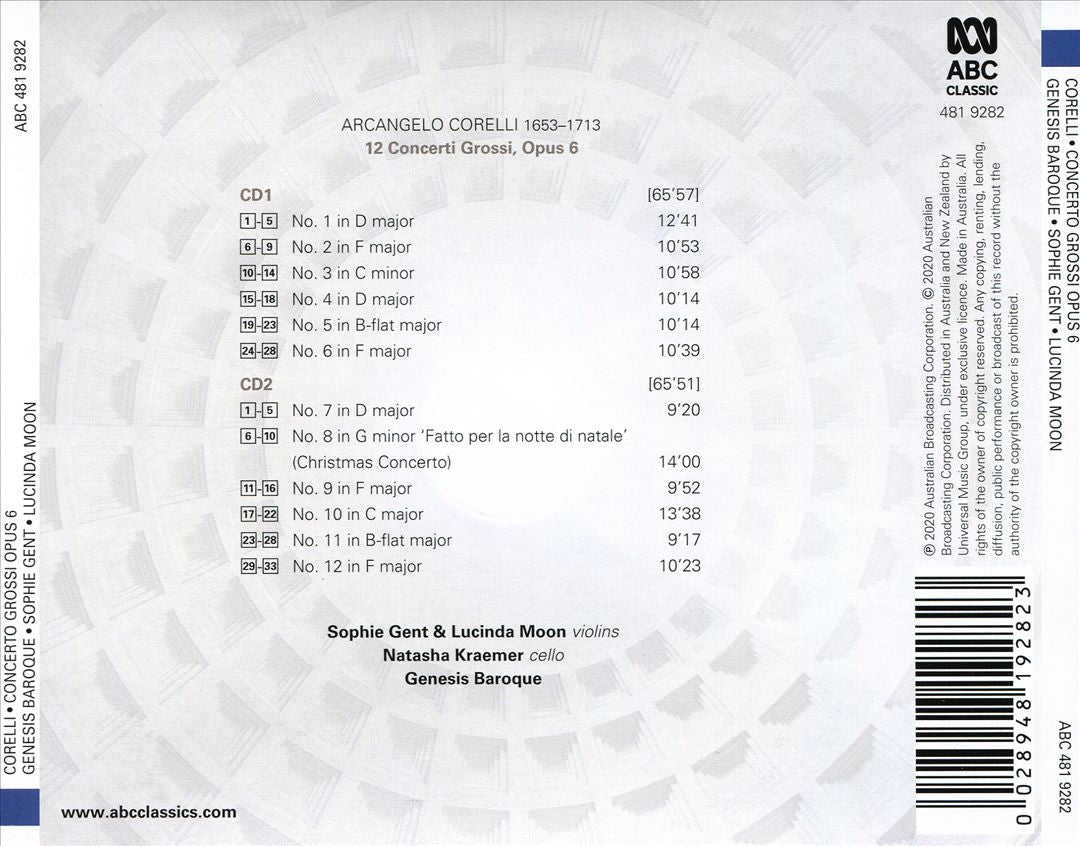 Corelli: Concerti Grossi, Opus 6 cover art