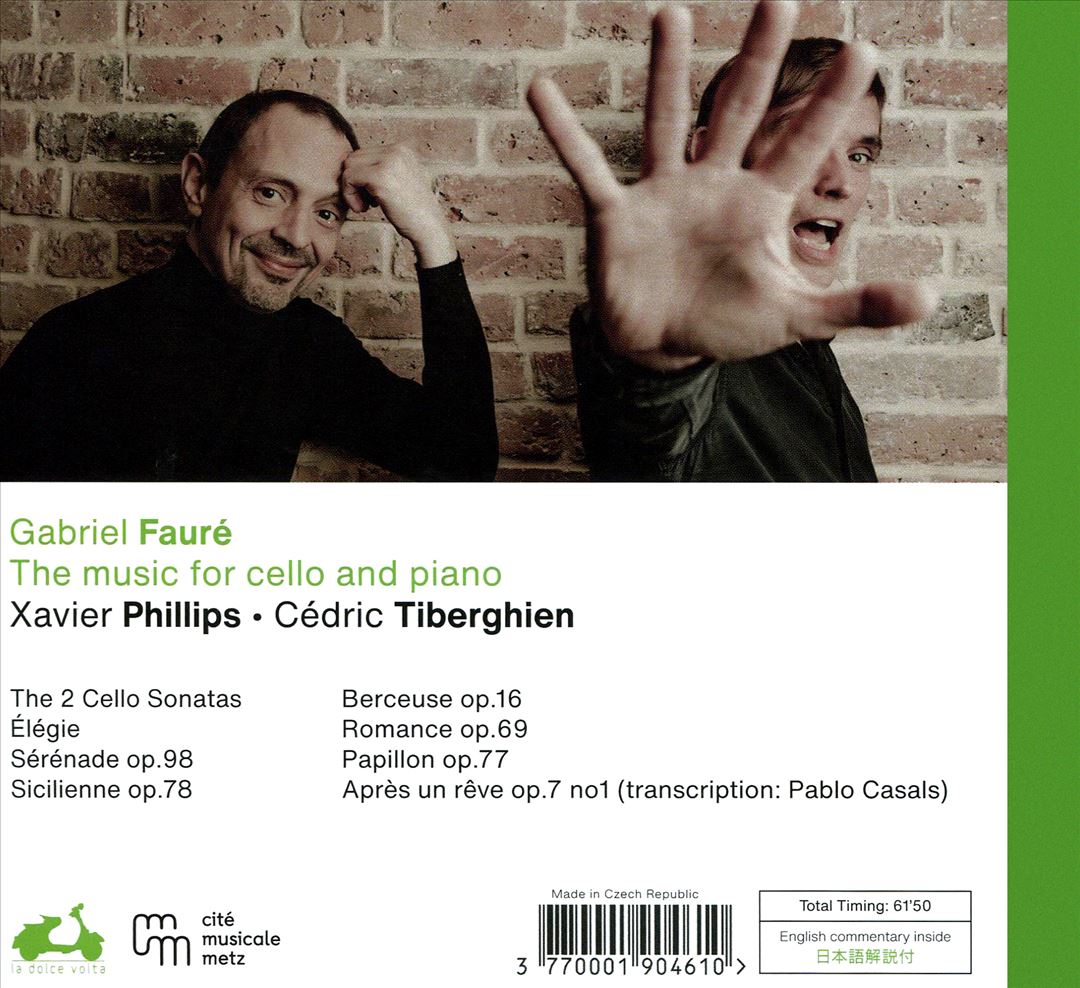Fauré: L'Oeuvre pour Violoncelle et Piano cover art