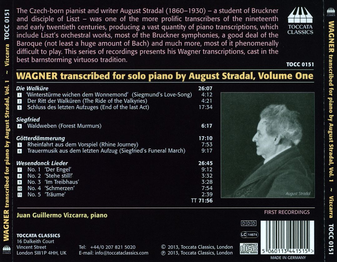 Wagner: Transcribed Solo Piano by August Stradel, Vol. 1 cover art