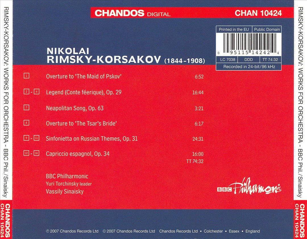 Vassily Sinaisky Conducts Rimsky-Korsakov cover art