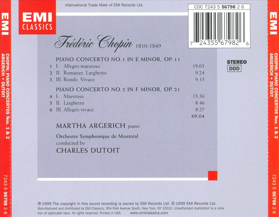 Chopin: Piano Concertos Nos. 1 & 2 cover art