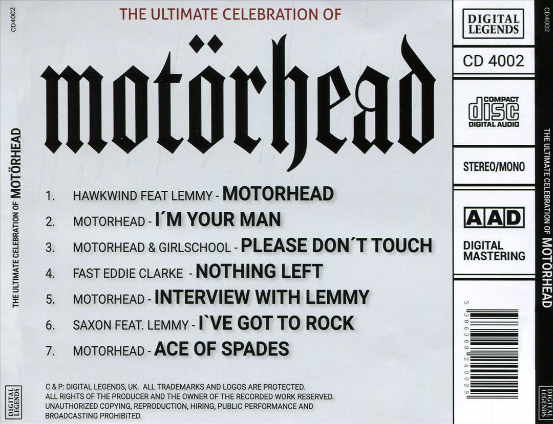 Ultimate Celebration of Motörhead cover art