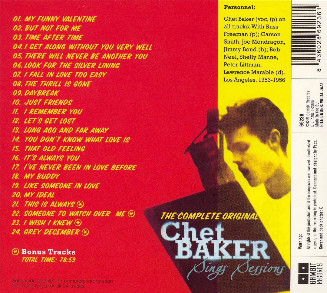 Complete Original Chet Baker Sings Sessions cover art