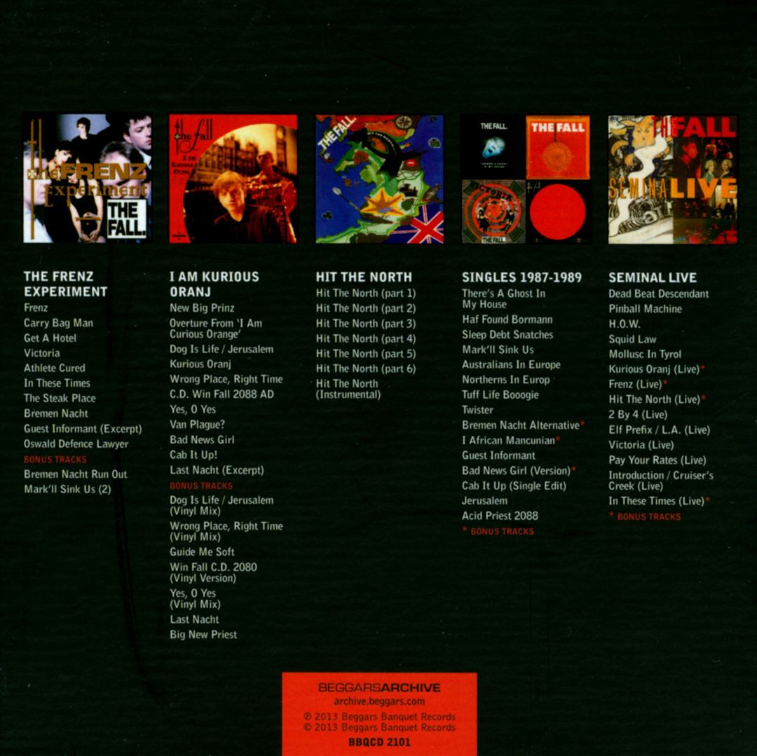Frenz Experiment/I Am Kurious Oranj/Hit the North/Singles 1987-1989/Seminal Live cover art