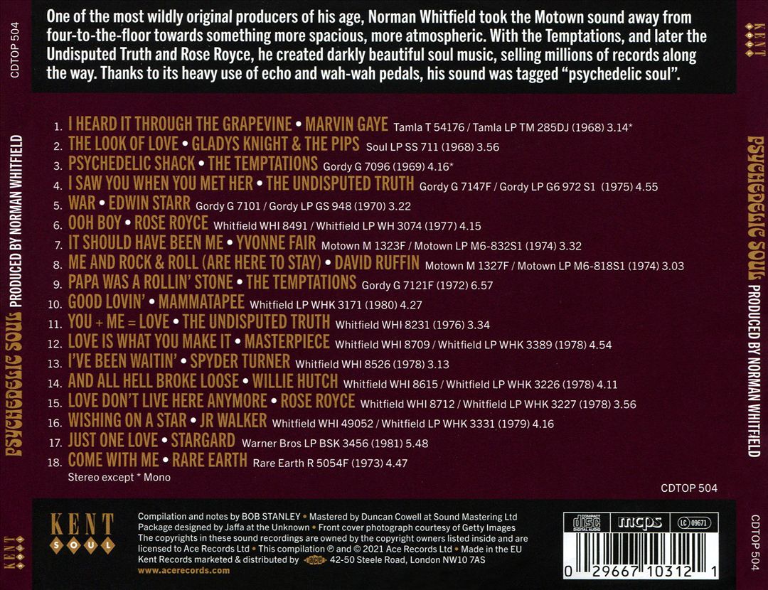 Psychedelic Soul Produced By Norman Whitfield cover art