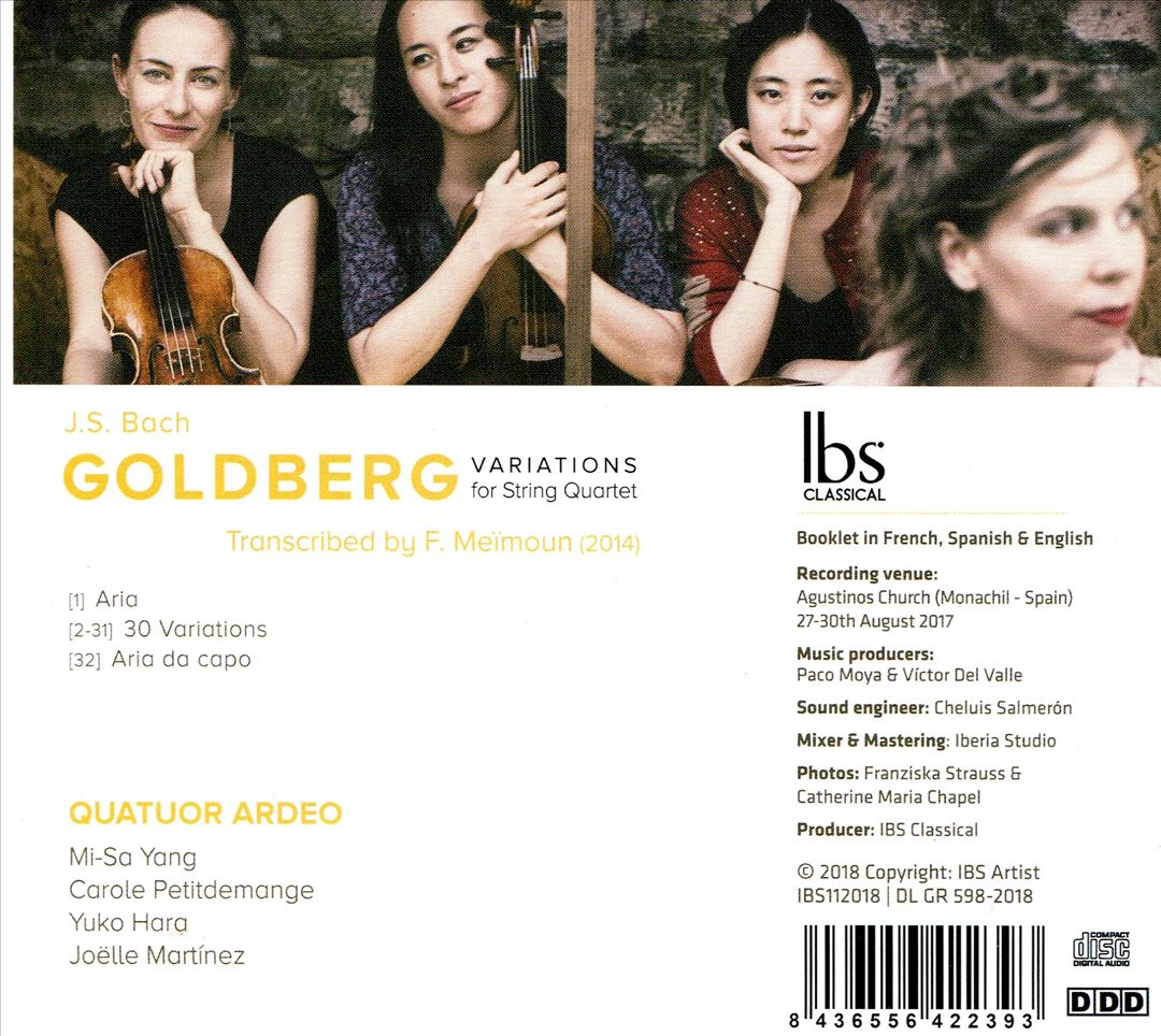Bach/Meïmoun: Goldberg Variations for String Quartet cover art