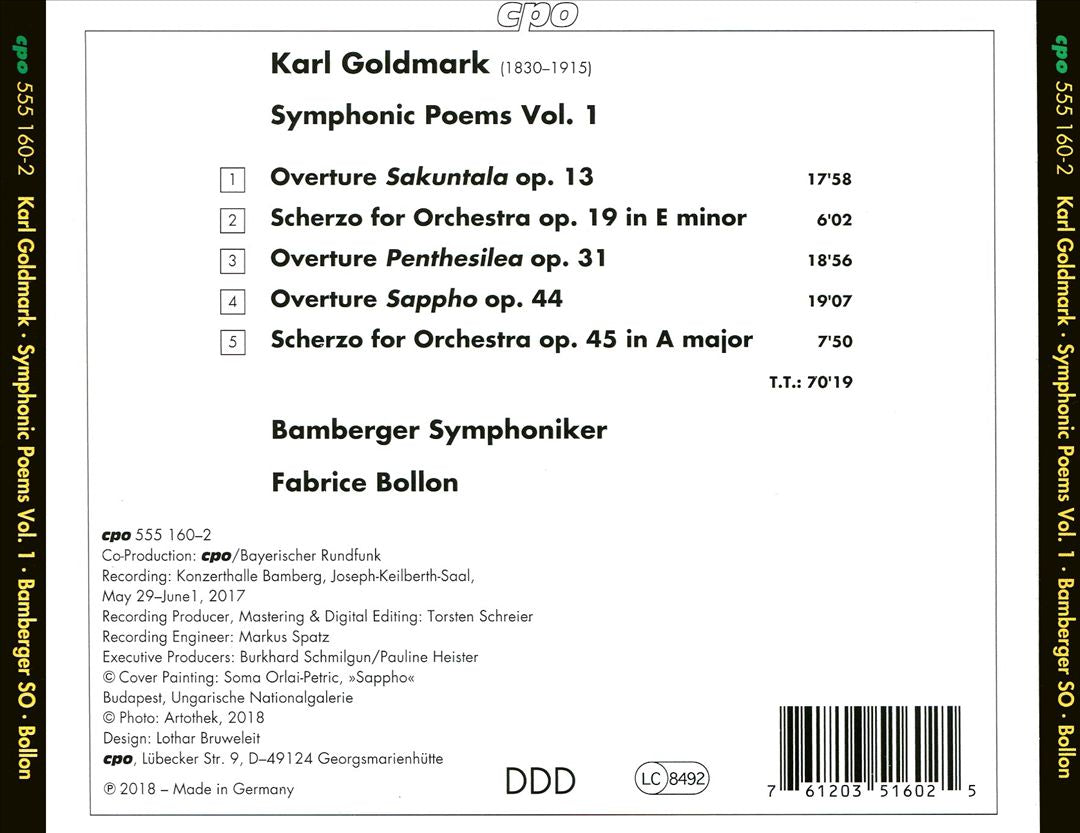 Karl Goldmark: Symphonic Poems, Vol. 1 cover art