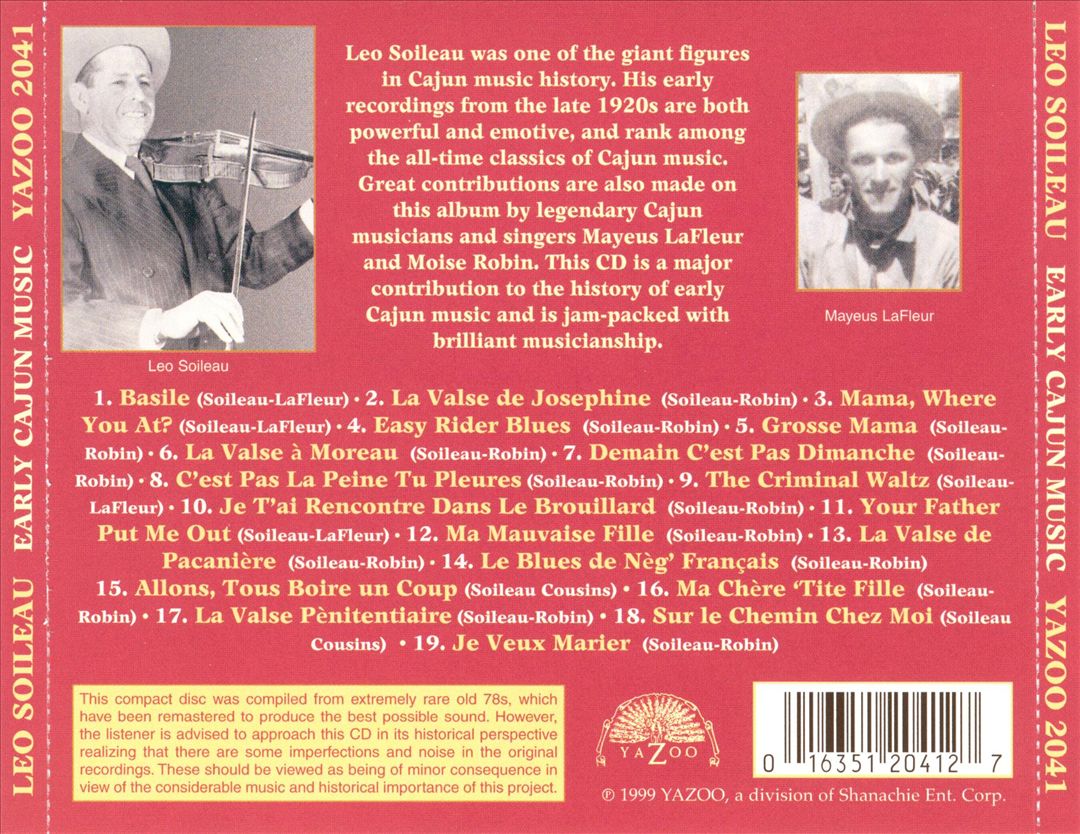 Early American Cajun Music: The Early Recordings of Leo Soileau cover art