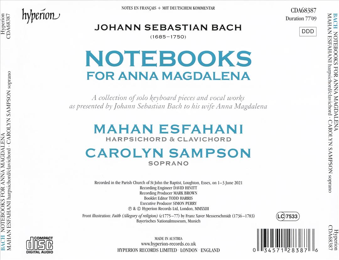 Bach: Notebooks for Anna Magdalena cover art