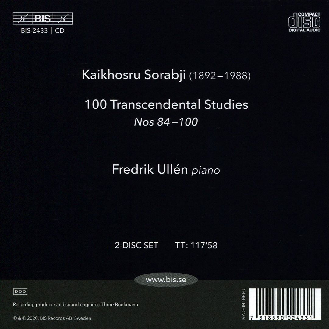 Kaikhosru Sorabji: 100 Transcendental Studies, Nos. 84-100 cover art