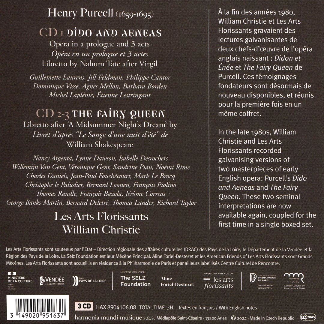 Purcell: Dido and Aeneas; The Fairy Queen cover art
