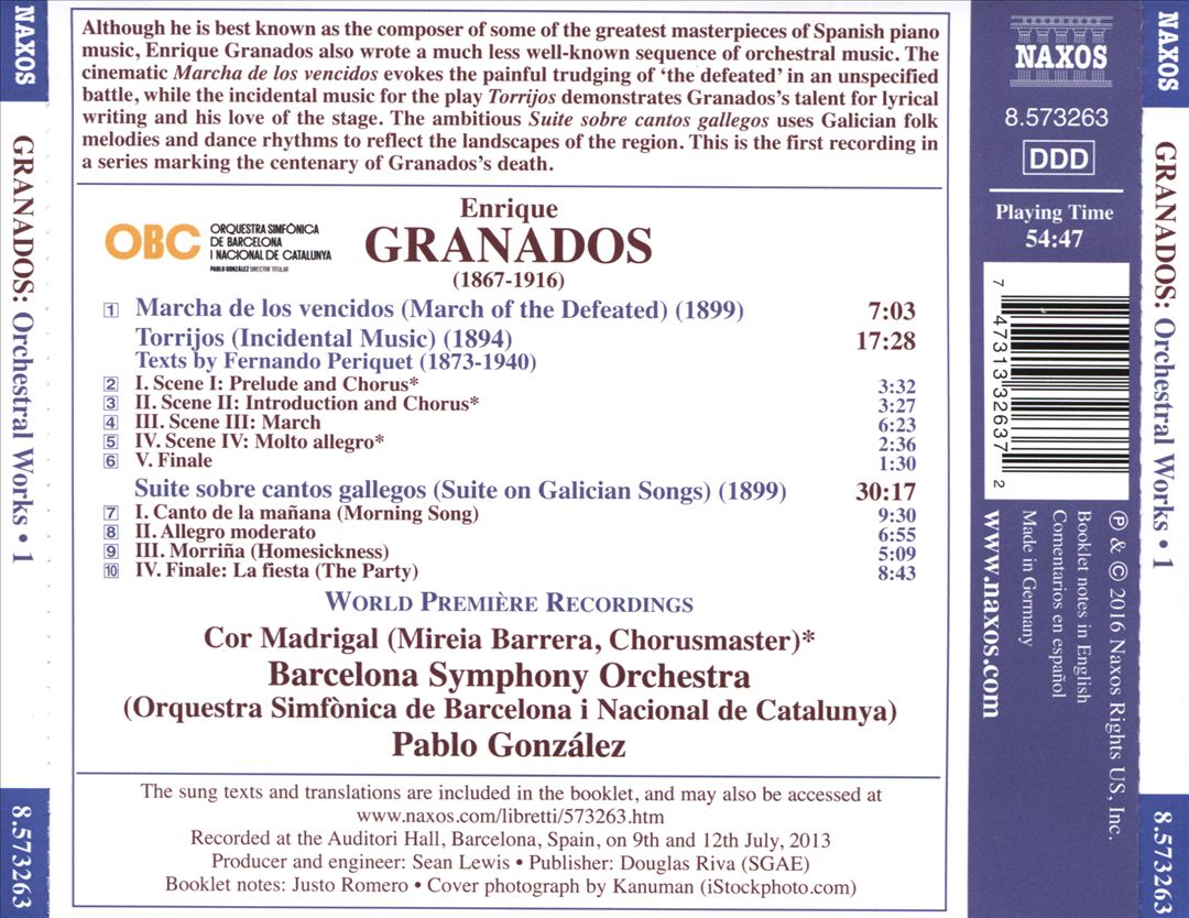 Granados: Suite sobre cantos gallegos; Torrijos; Marcha de los vencidos cover art