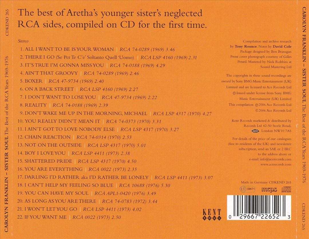 Sister Soul: The Best of the RCA Years 1969-1976 cover art