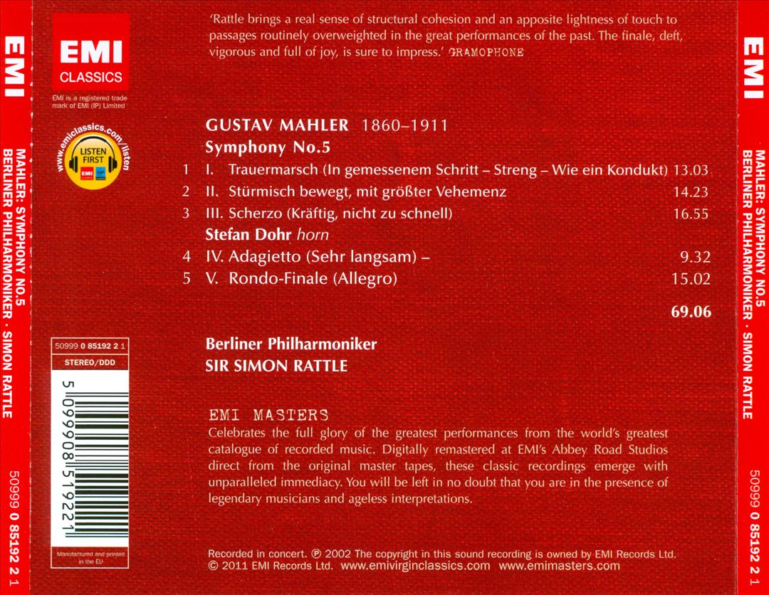 Mahler: Symphony No. 5 cover art
