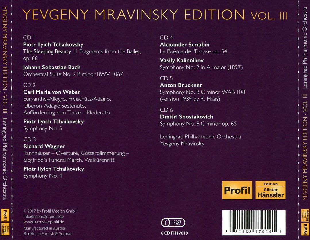 Yevgeny Mravinsky Edition, Vol. 3 cover art