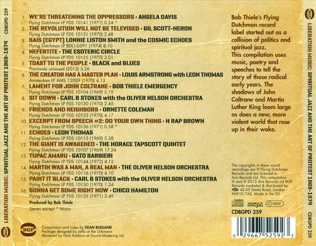 Liberation Music: Spiritual Jazz and the Art of Protest on Flying Dutchman Records 1969-1974 cover art