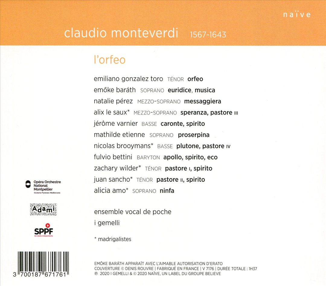 Monteverdi: Orfeo cover art