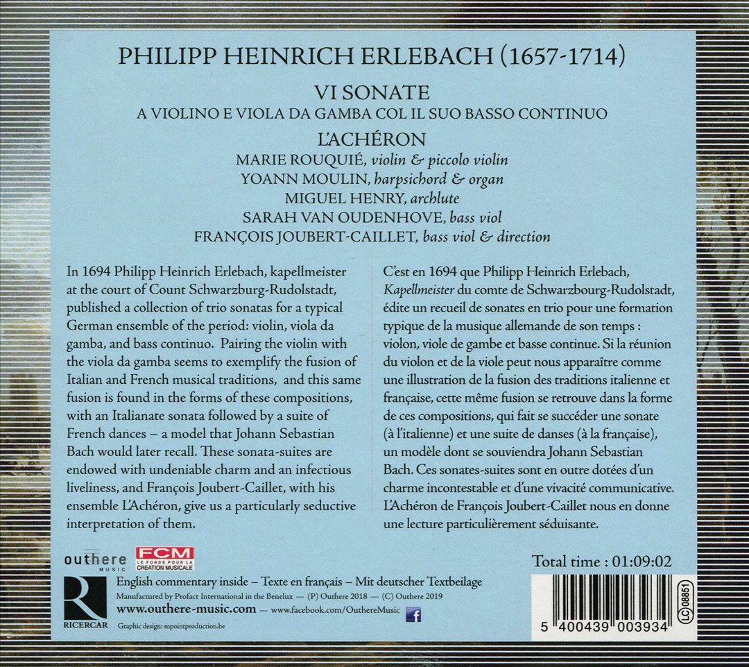 Philipp Heinrich Erlebach: Complete Trio Sonatas cover art