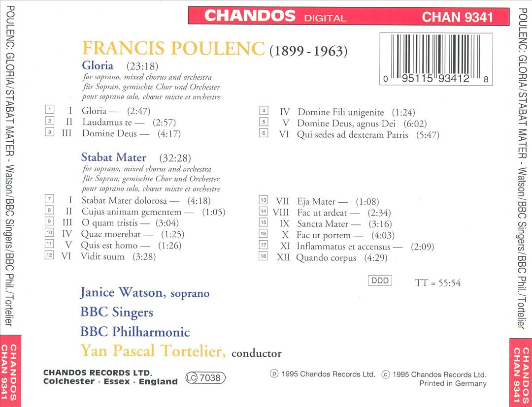 Poulenc: Gloria; Stabat Mater cover art